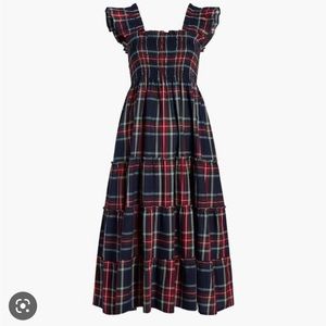 The Ellie Nap Dress - Navy Tartan - Size M